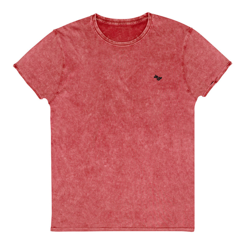 T-shirt en jean brodé "red - black"