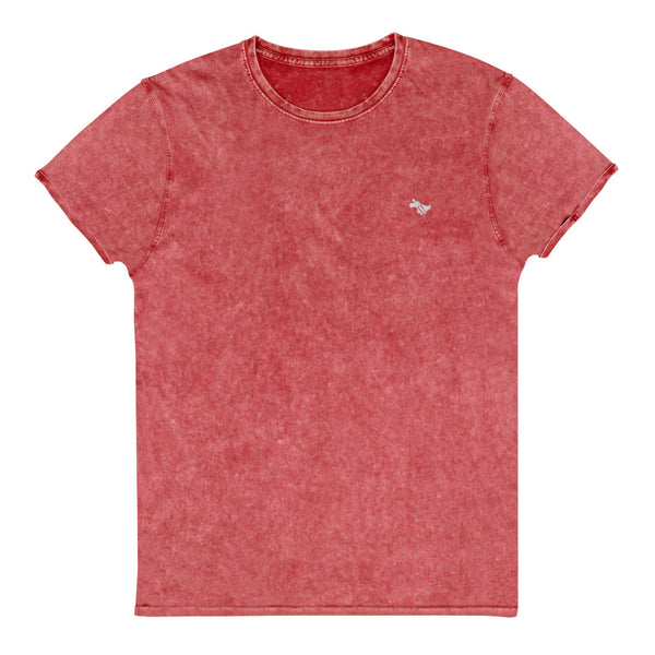 T-shirt en jean brodé "red - white"