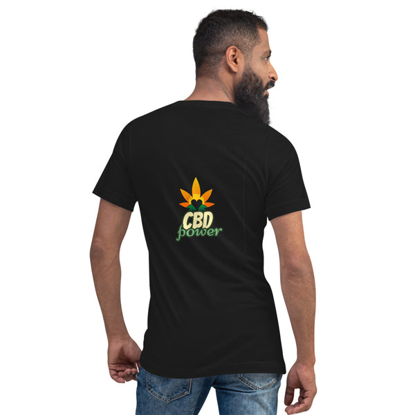 T-shirt à Manches Courtes et Col V "CBD power"