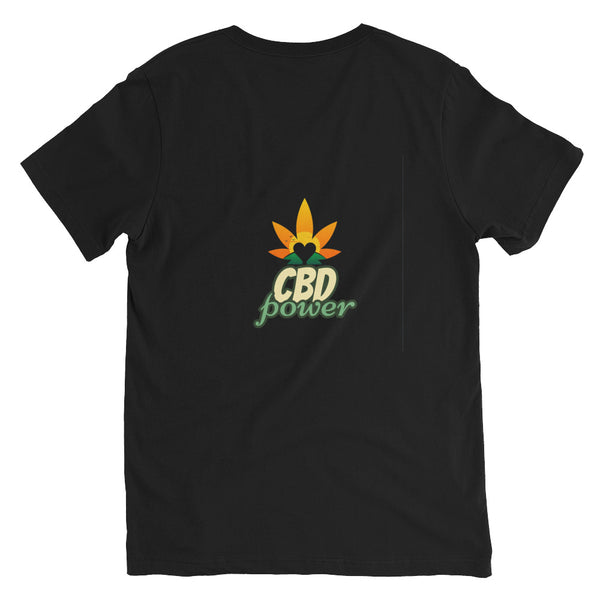 T-shirt à Manches Courtes et Col V "CBD power"