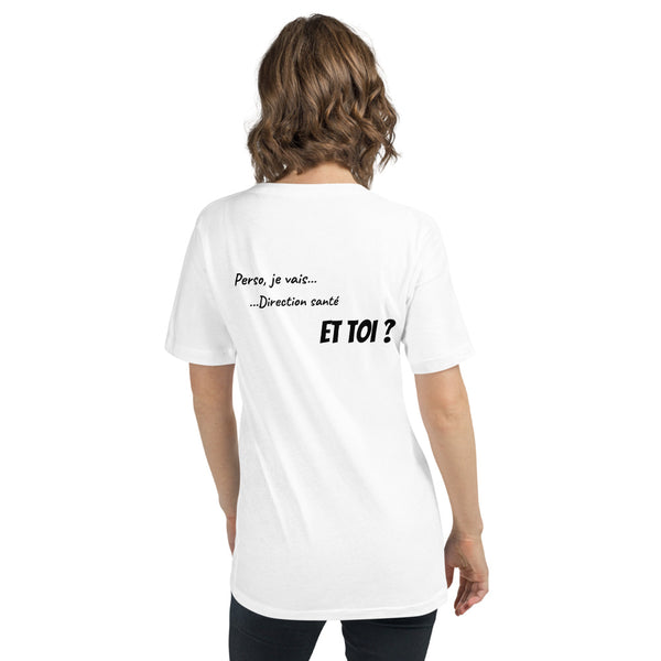 T-shirt à Manches Courtes et Col V "ET TOI ?" W