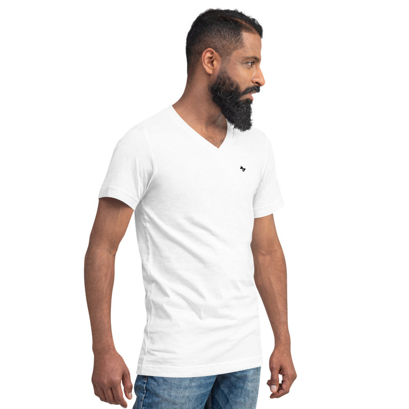 T-shirt blanc à Manches Courtes et Col V "clin d'oeil"