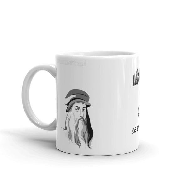 Mug Blanc "Léonard de Vinci - qui pense peu..".