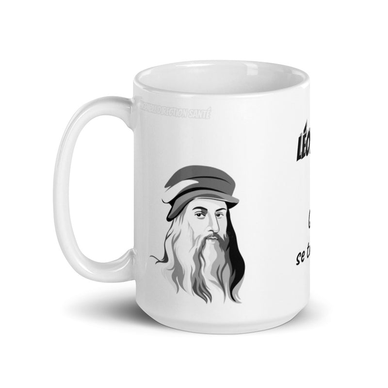 Mug Blanc "Léonard de Vinci - qui pense peu..".